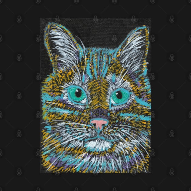 Abstract colorful cat face by SamsArtworks