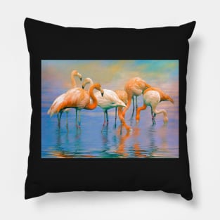 Caribbean Flamingos Pillow