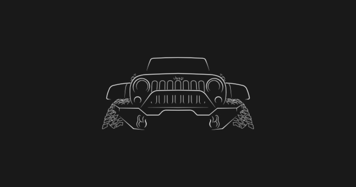 Jeep Wrangler Rubicon Front Stencil White Jeep T