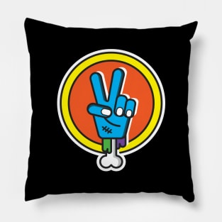 zombie peace sign - zombie fan - Halloween zombie Pillow