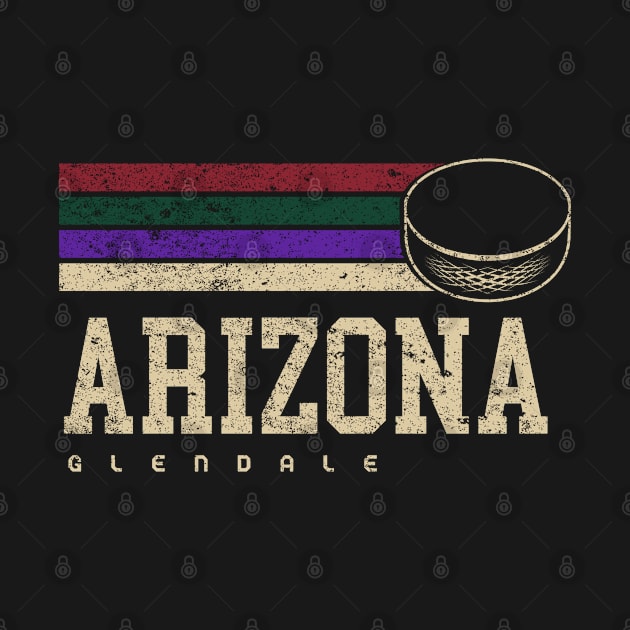 Arizona Hockey Retro Vintage Stripes by Ruffeli
