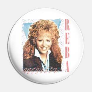 Reba McEntire // Vintage Faded 80s Style Fan Design Pin