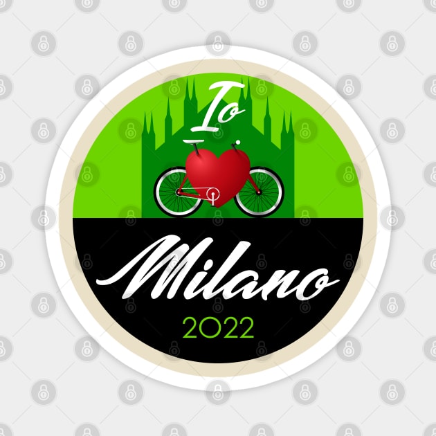 Io ❤️🚲 Milano (Green) Magnet by Glap