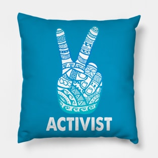 Peace Activist - Boho Peace Sign Pillow