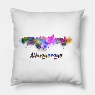 Albuquerque skyline in watercolor Pillow