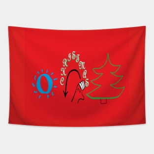 ASL O Christmas Tree Tapestry