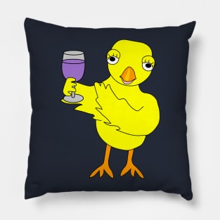 Wine Glass Chick Pillow