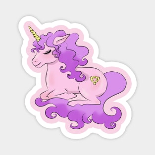 Purple and golden sparkle unicorn Magnet