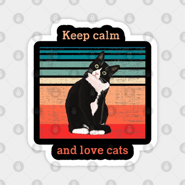 Cat t shirt - Keep calm and love cats Magnet by hobbystory