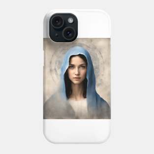 Portrait of Our Lady in blue veil Phone Case