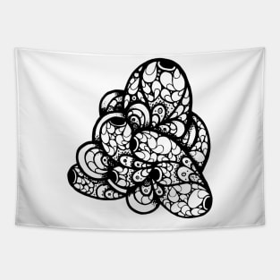 Abstract Shape With Flower Petals Doodle Art Tapestry