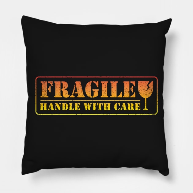 Funny Fragile Sign Board Pillow by Suniquin