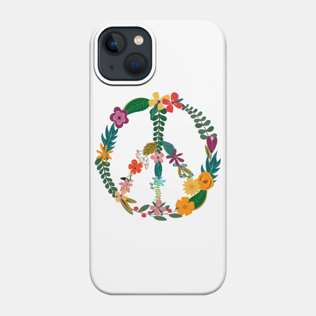 Floral Peace Sign - Peace - Phone Case