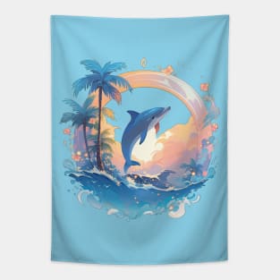 In Love Dolphins Tapestry