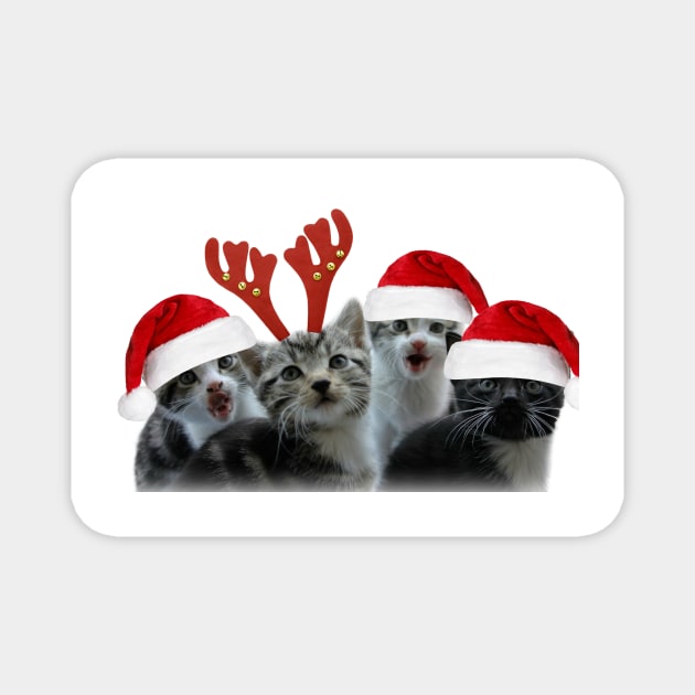 Kitten Time Mistletoe and Wine Magnet by Ladymoose