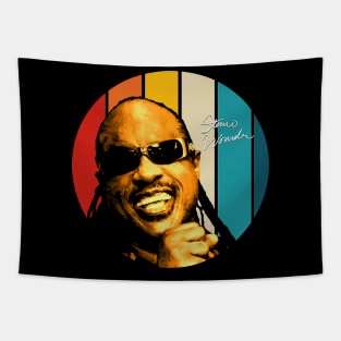 Retro Stevie Wonder Orange Tapestry