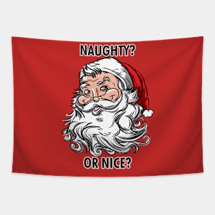 Retro Vintage Santa Claus saing Naughty or Nice? Tapestry