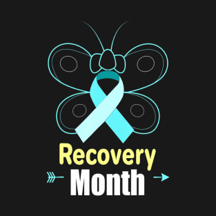 Butterfly addiction recovery month addiction aware T-Shirt