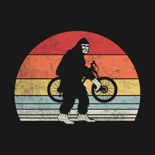 Funny Monkey with a Bike Vintage Bicycle Cyclist Gift Bicycle Lover Gift T-Shirt