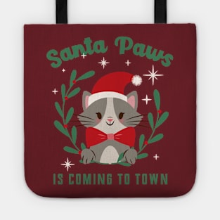 Santa paws is coming to town Tote