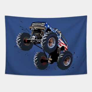 Cartoon monster truck Tapestry