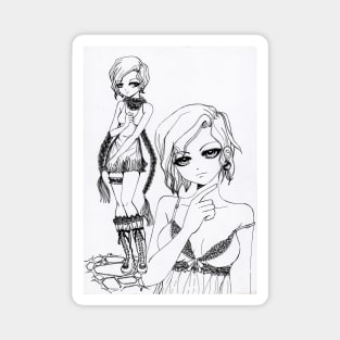 Drawing of short hair girl 2010 Magnet