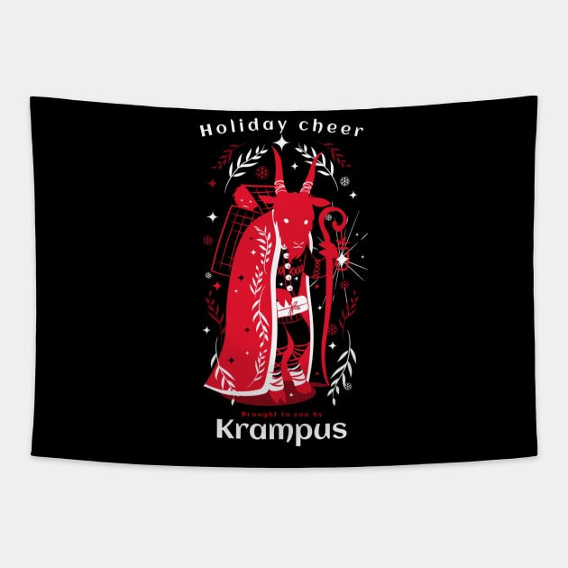 Krampus Pagan Holiday Cheer Krampusnacht Christmas humor Tapestry by Witchy Ways