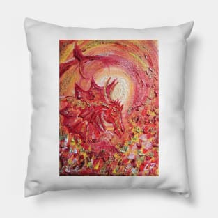 red dragon moon Pillow