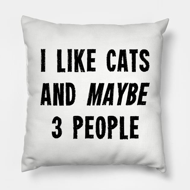 I like Cats And Maybe 3 People Pillow by Suprise MF