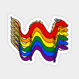 Rainbow Pride Flag Dragons Magnet