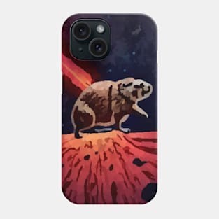 watercolor groundhog in space Phone Case