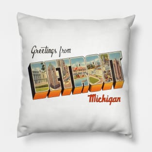 Greetings from Detroit Michigan Pillow