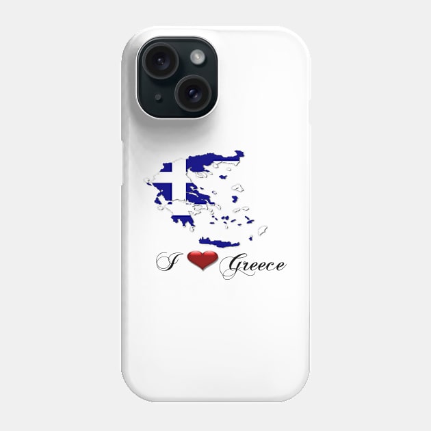 I love Greece Phone Case by CarolineArts