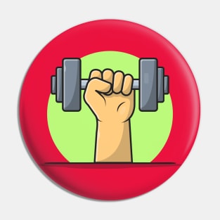 Hand Lifting Dumbbell Cartoon Vector Icon Illustration (3) Pin