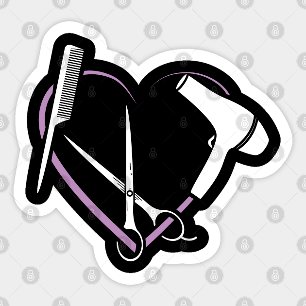 Womens Hairdresser Gift Salon Heart Love Hairstylist Print - Cosmetology - Sticker | TeePublic Womens Hairdresser Gift Salon Heart Love Hairstylist Print - Cosmetology - Sticker | TeePublic