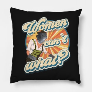 Funny quote welder woman gift Women can t what? Pillow