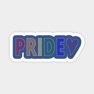 LBGT Ally Pride Rainbow Heart LBGTQ text in text graphic Magnet