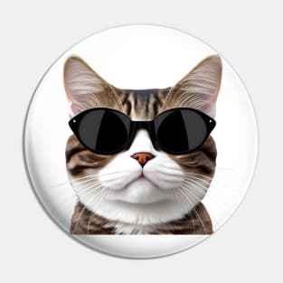 Funny Cat, Cat With Sunglass Pin