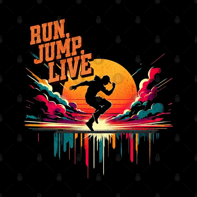 Run Jump Live Parcour Graffiti Design by Miami Neon Designs