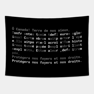 Text: CANADA Anthem (french) (white) Tapestry