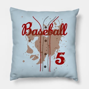 Baseball Jersey Number 5 Kids Baseball Uniform Dirty Funny #5 Pillow