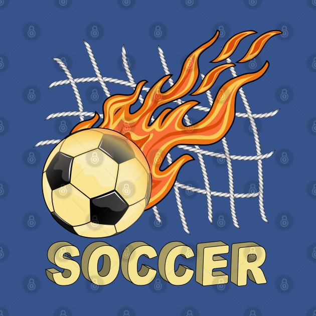 Soccer Ball On Fire by Designoholic