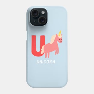 Unicorn Alphabet U funny Phone Case