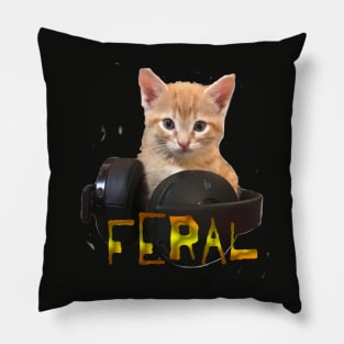 Gamer Kitten Feral Pillow