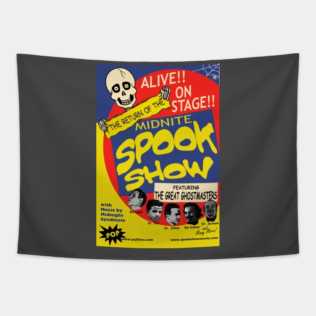 Alive!! On Stage!! The Return of the Midnite Spook Show Poster Design Tapestry by SpookShow Movie