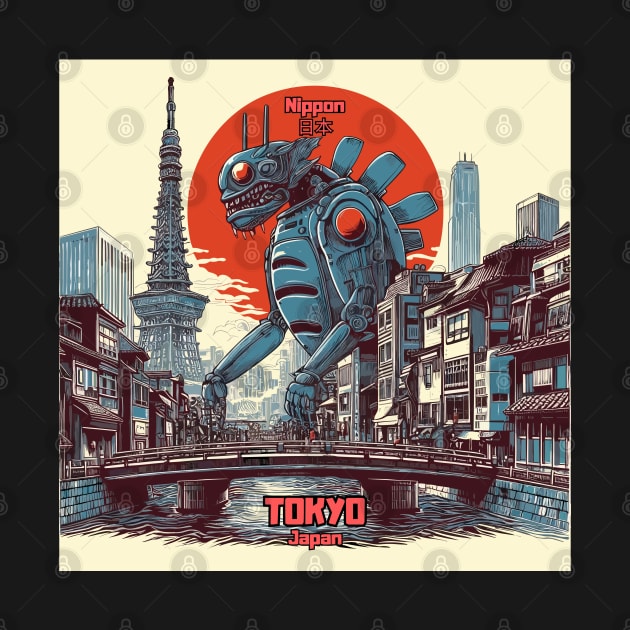 Great kaiju journey through Tokyo by TomFrontierArt