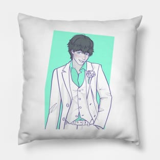 FFXIV Hermes/Fandaniel in a suit from Final Fantasy 14: Endwalker Pillow