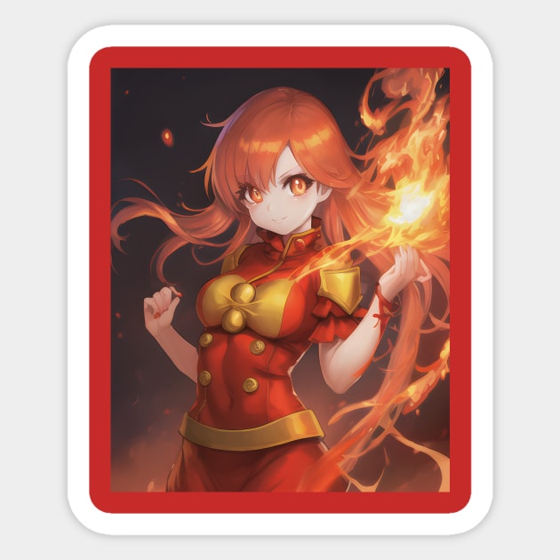 Anime Fire Witch | Sticker