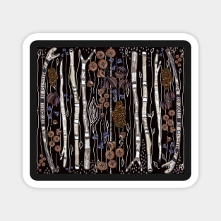 Seed pods and painted walking sticks Magnet