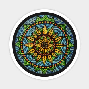 Sunflower Mandala Magnet